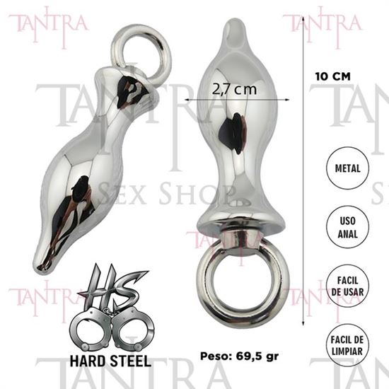 Plug anal metalico con aro extractor Small